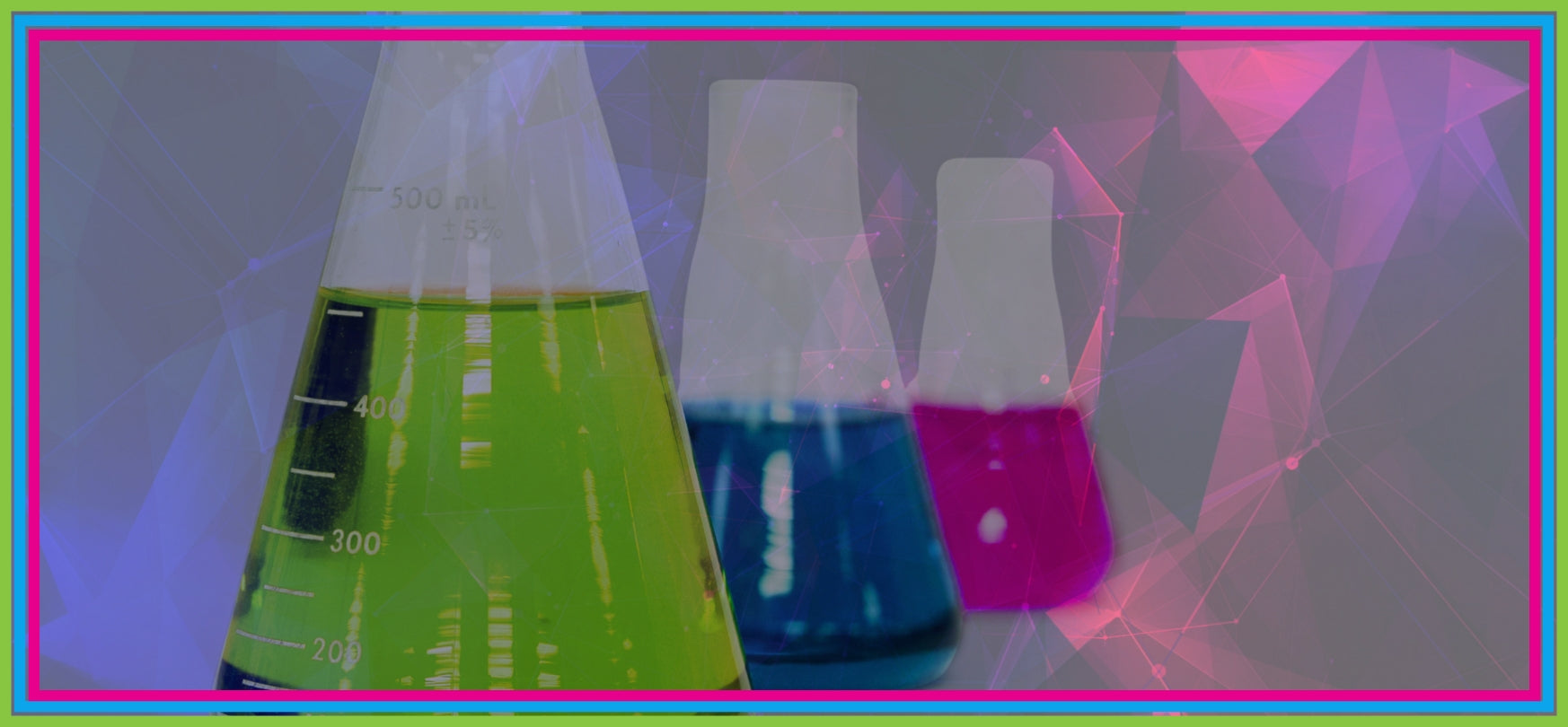 chemical flasks and abstract background