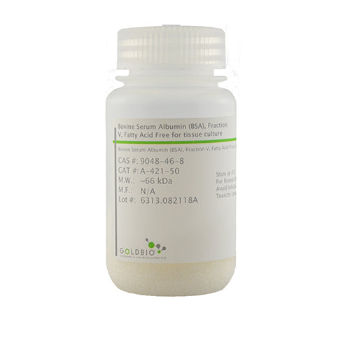 Bovine Serum Albumin (BSA), Fraction V, Fatty Acid Free for tissue culture