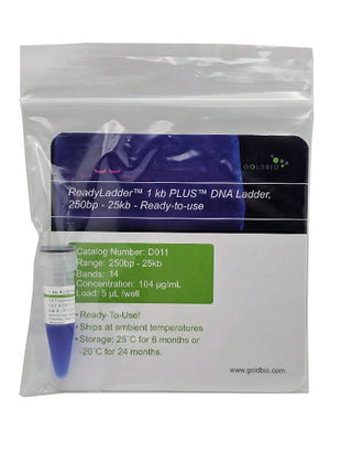 D011 GoldBio ReadyLadder 1KB Plus DNA Ladder 250-25kb