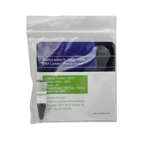 D015 - GoldBio ReadyLadder 50bp-25kb DNA Ladder Ready to Use