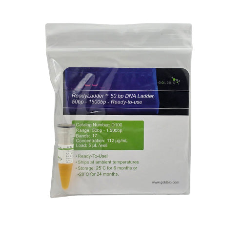 Ready Ladder 50 bp - 1500 bp ready to use ladder packaged D100